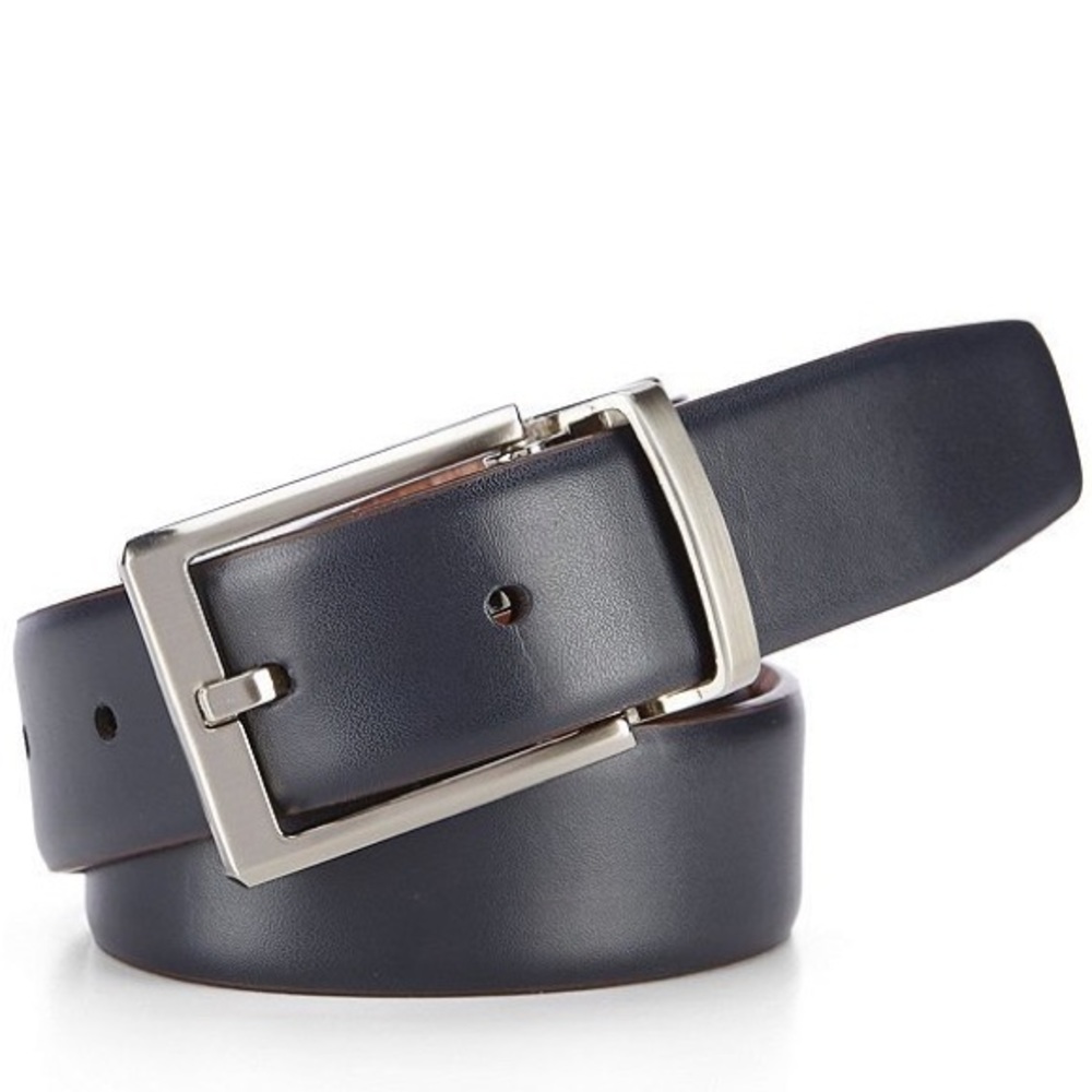 Class Club Big Boys' Reversible Leather Belt, 30/32, Brown/Black, Silver…